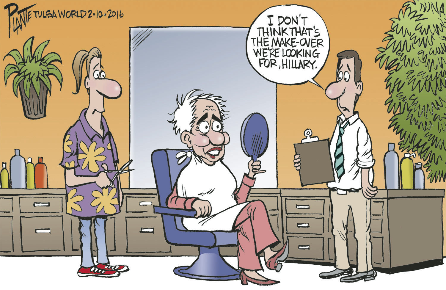Bruce Plante Cartoon: Hillary's make-over